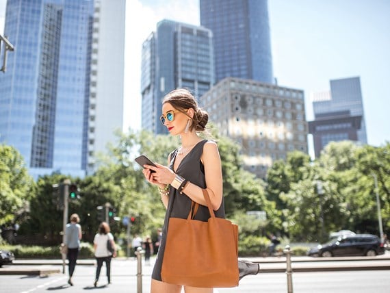 Woman checking her phone